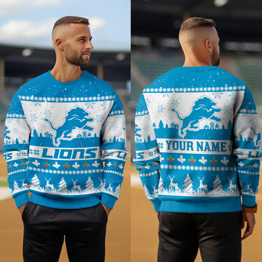 Detroit Lions Premium Ugly Christmas Sweater Seasonal Edition AZDTUSW000134