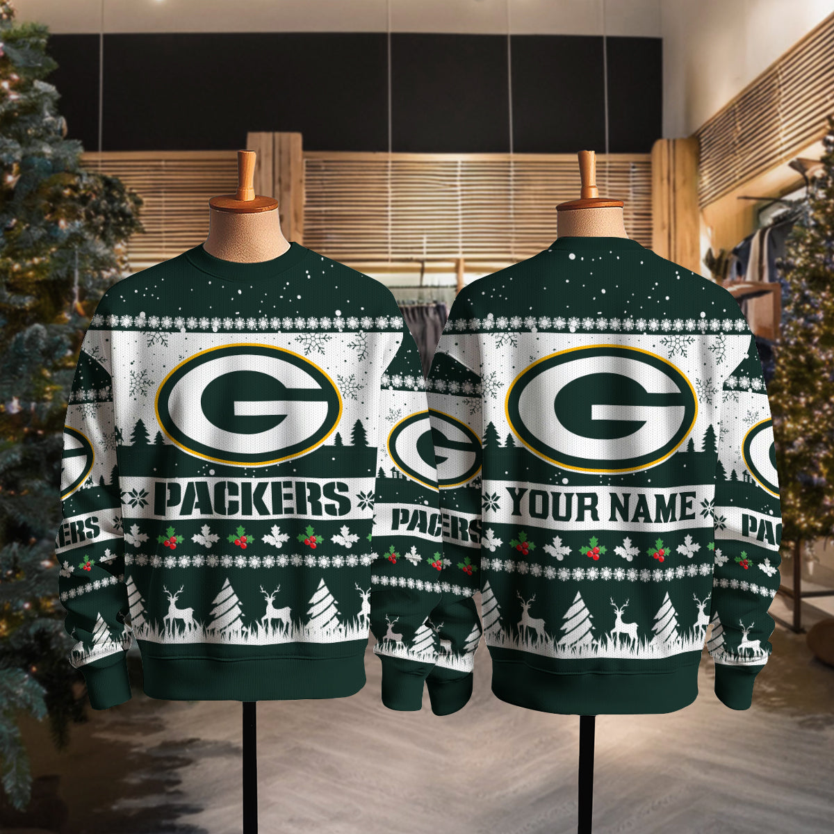 Green Bay Packers Premium Ugly Christmas Sweater Seasonal Edition AZDTUSW000135