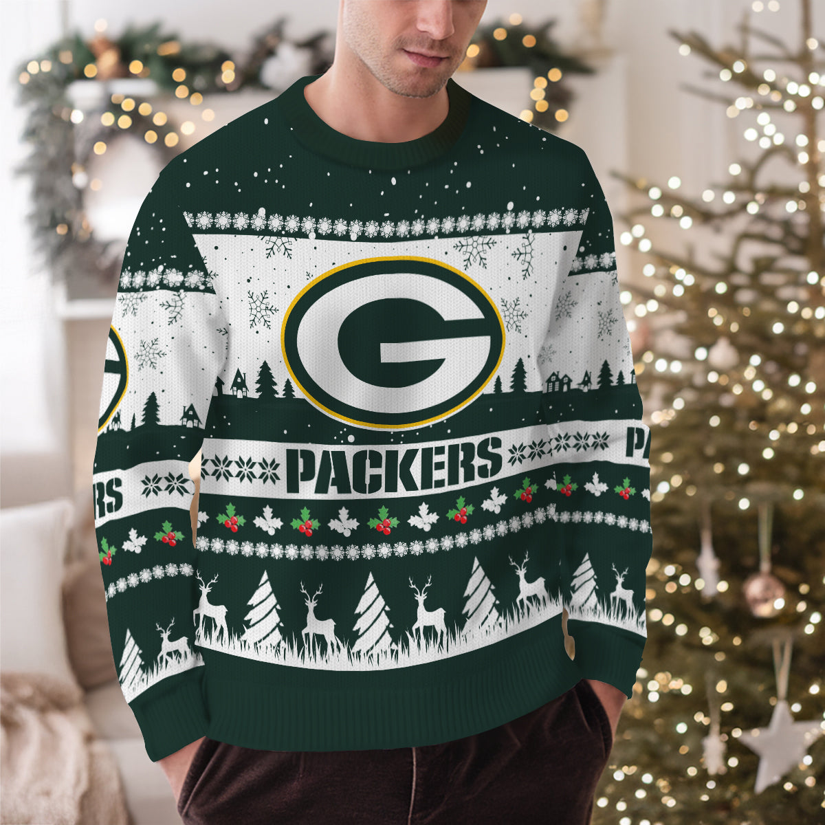 Green Bay Packers Premium Ugly Christmas Sweater Seasonal Edition AZDTUSW000135