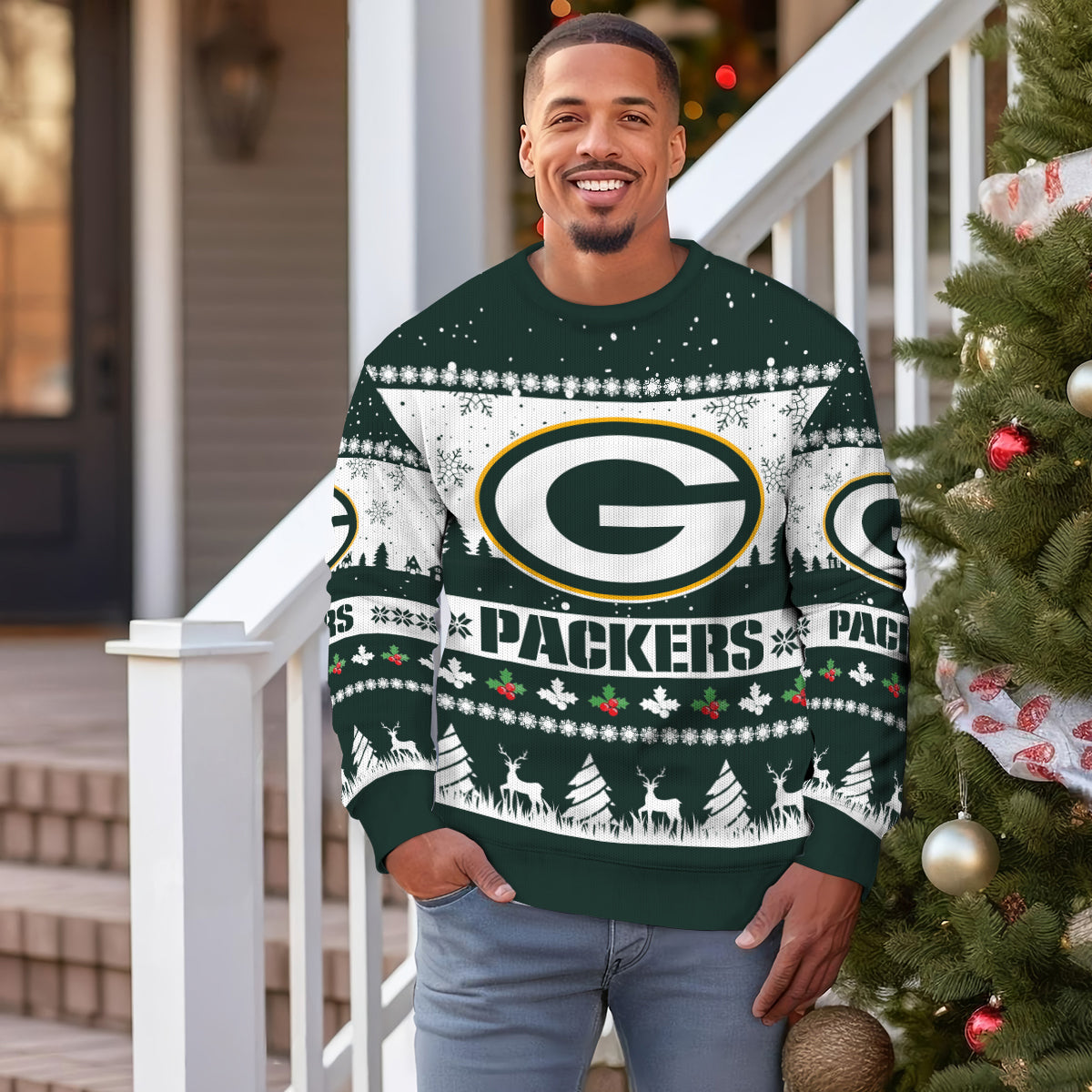 Green Bay Packers Premium Ugly Christmas Sweater Seasonal Edition AZDTUSW000135