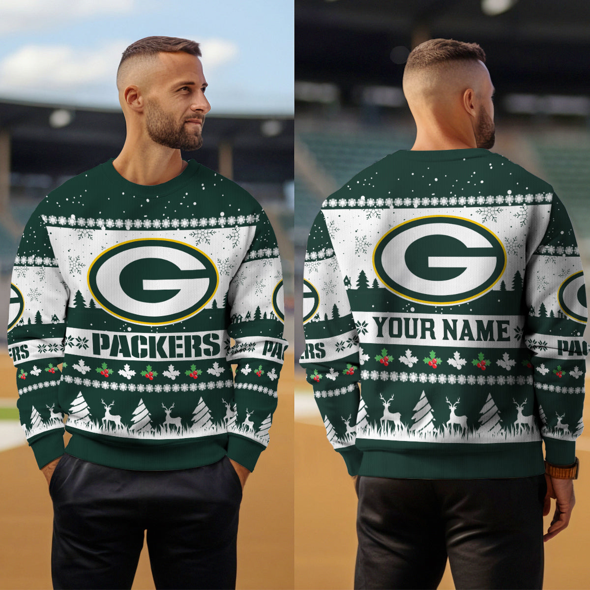 Green Bay Packers Premium Ugly Christmas Sweater Seasonal Edition AZDTUSW000135