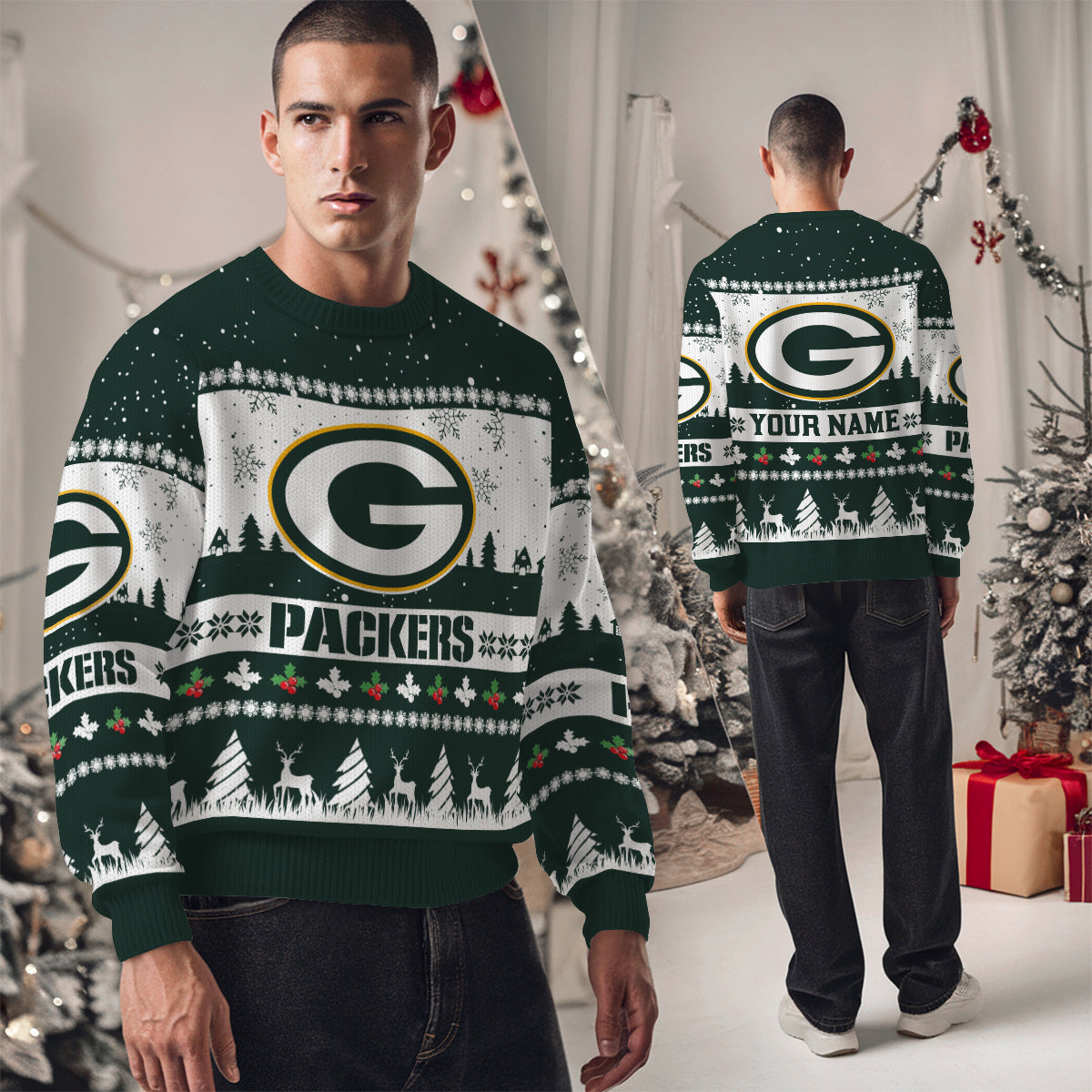 Green Bay Packers Premium Ugly Christmas Sweater Seasonal Edition AZDTUSW000135