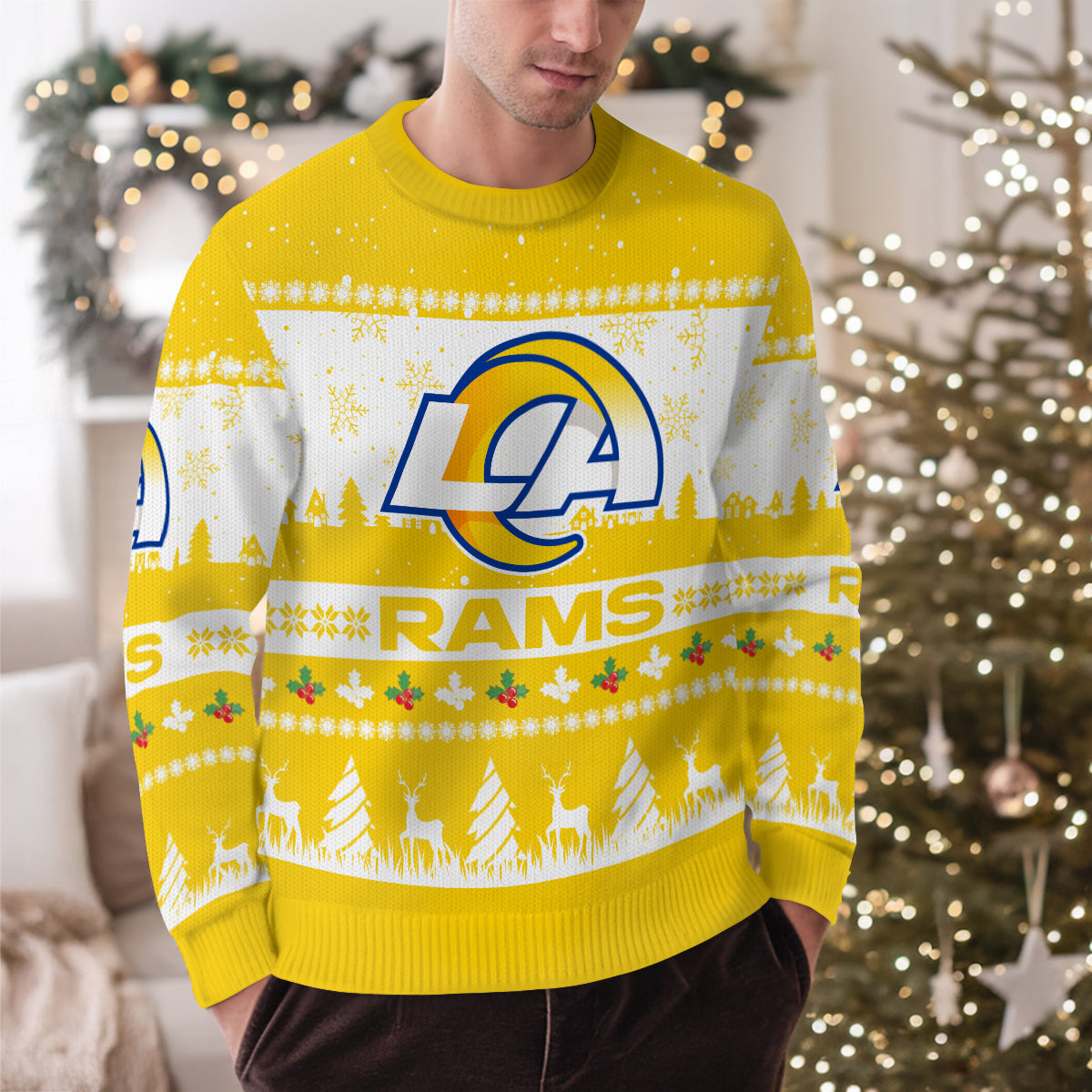 Los Angeles Rams Premium Ugly Christmas Sweater Seasonal Edition AZDTUSW000136