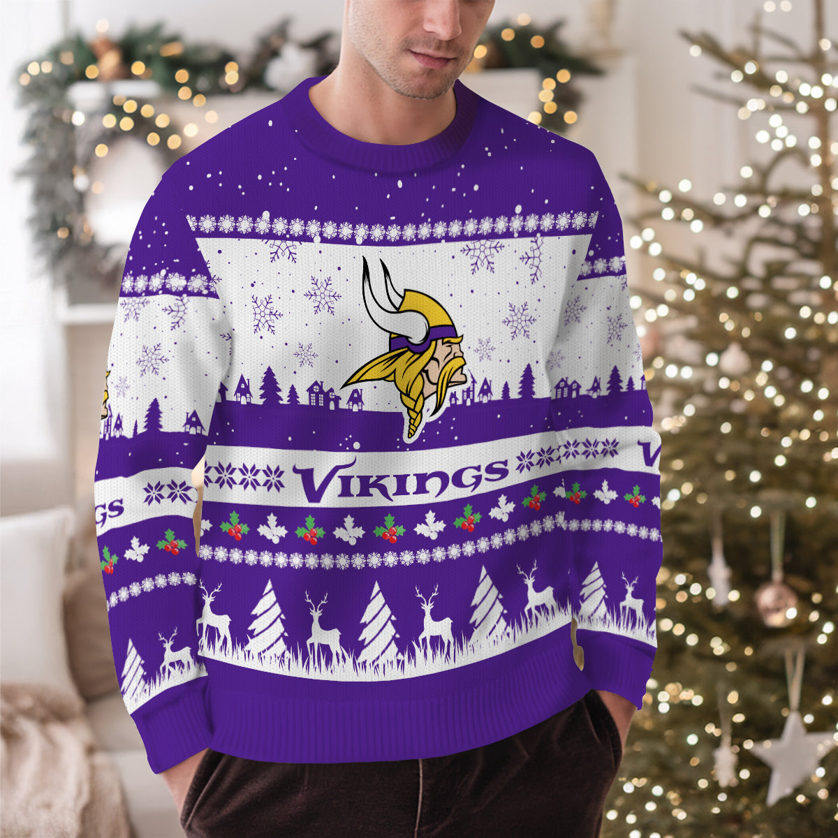 Minnesota Vikings Premium Ugly Christmas Sweater Seasonal Edition AZDTUSW000137