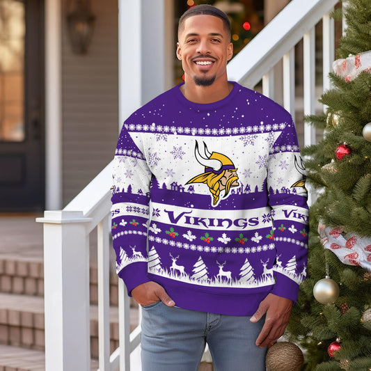 Minnesota Vikings Premium Ugly Christmas Sweater Seasonal Edition AZDTUSW000137