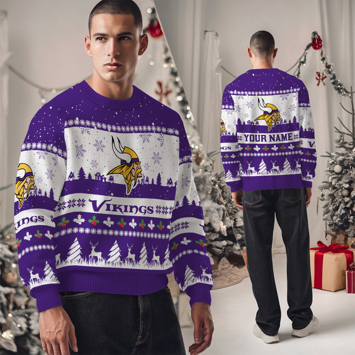 Minnesota Vikings Premium Ugly Christmas Sweater Seasonal Edition AZDTUSW000137