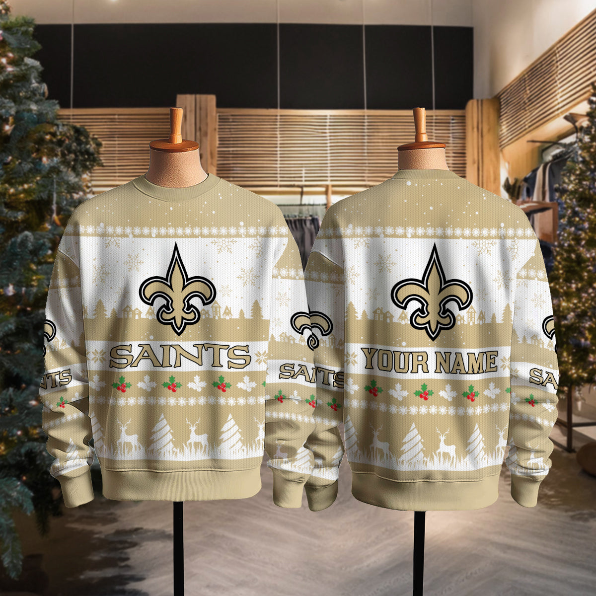 New Orleans Saints Premium Ugly Christmas Sweater Seasonal Edition AZDTUSW000138