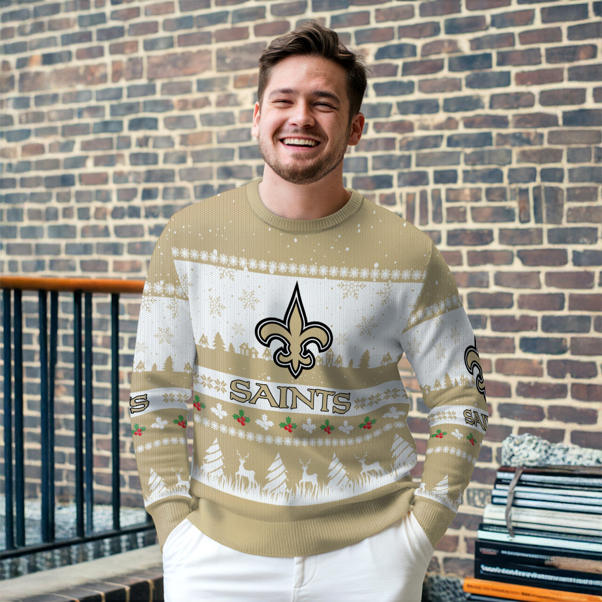 New Orleans Saints Premium Ugly Christmas Sweater Seasonal Edition AZDTUSW000138