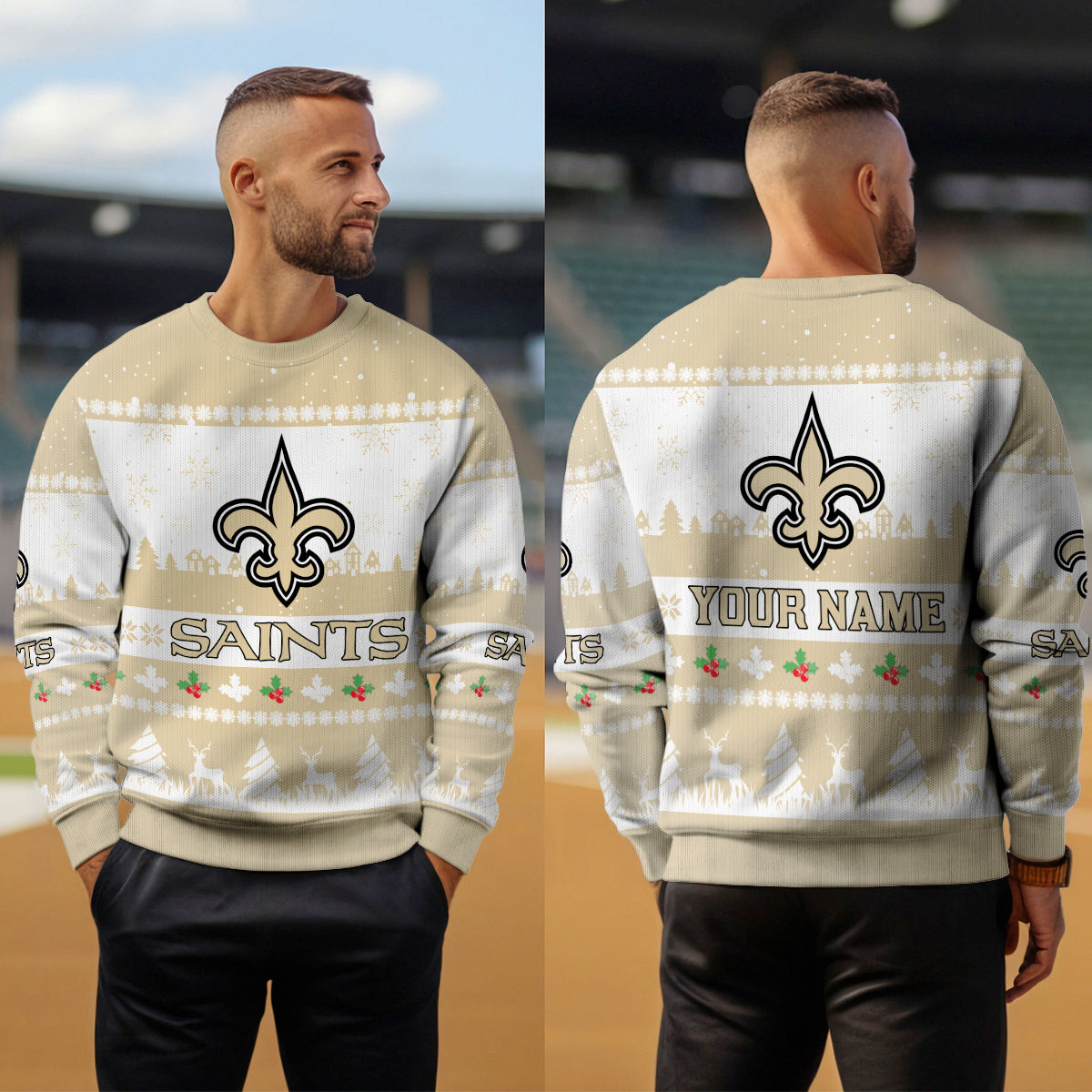 New Orleans Saints Premium Ugly Christmas Sweater Seasonal Edition AZDTUSW000138