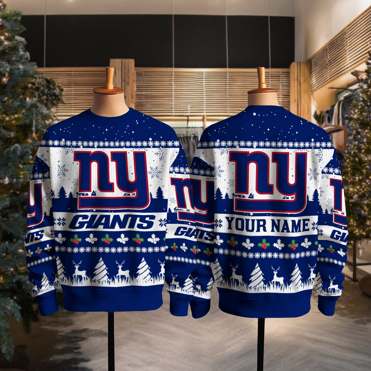 New York Giants Premium Ugly Christmas Sweater Seasonal Edition AZDTUSW000139