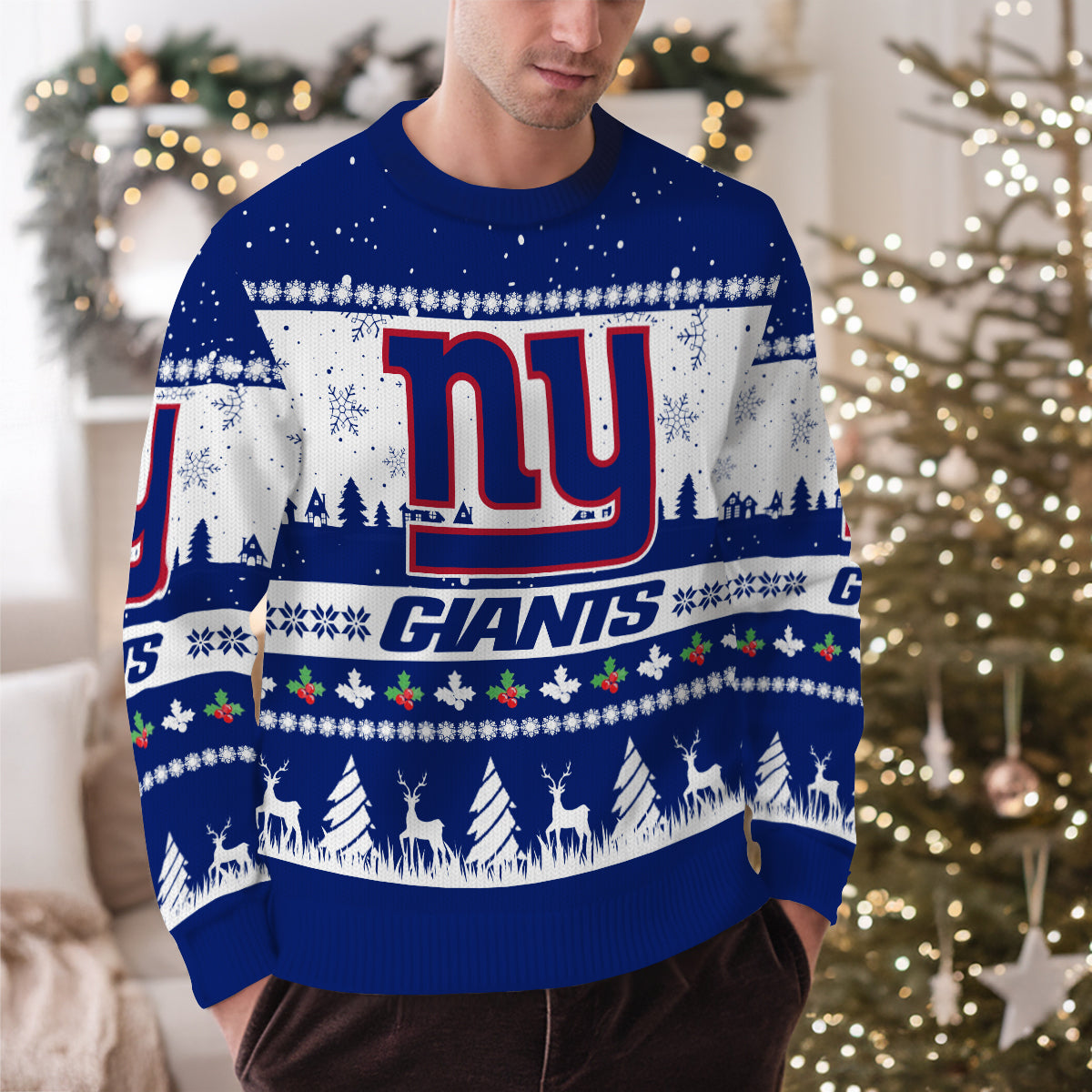 New York Giants Premium Ugly Christmas Sweater Seasonal Edition AZDTUSW000139