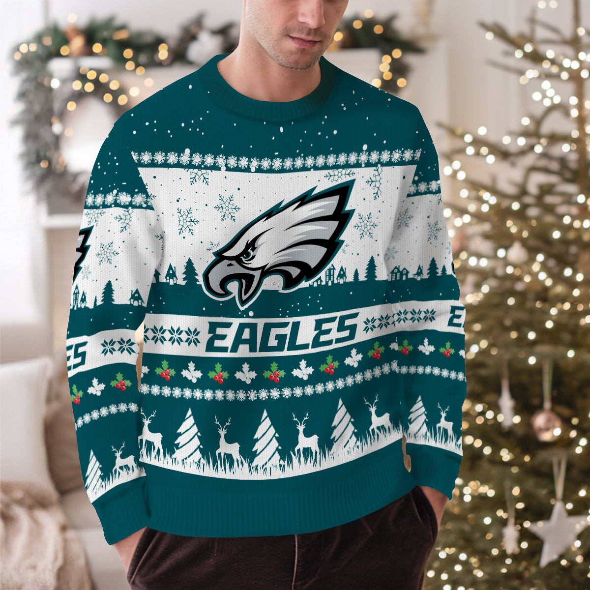 Philadelphia Eagles Premium Ugly Christmas Sweater Seasonal Edition AZDTUSW000140