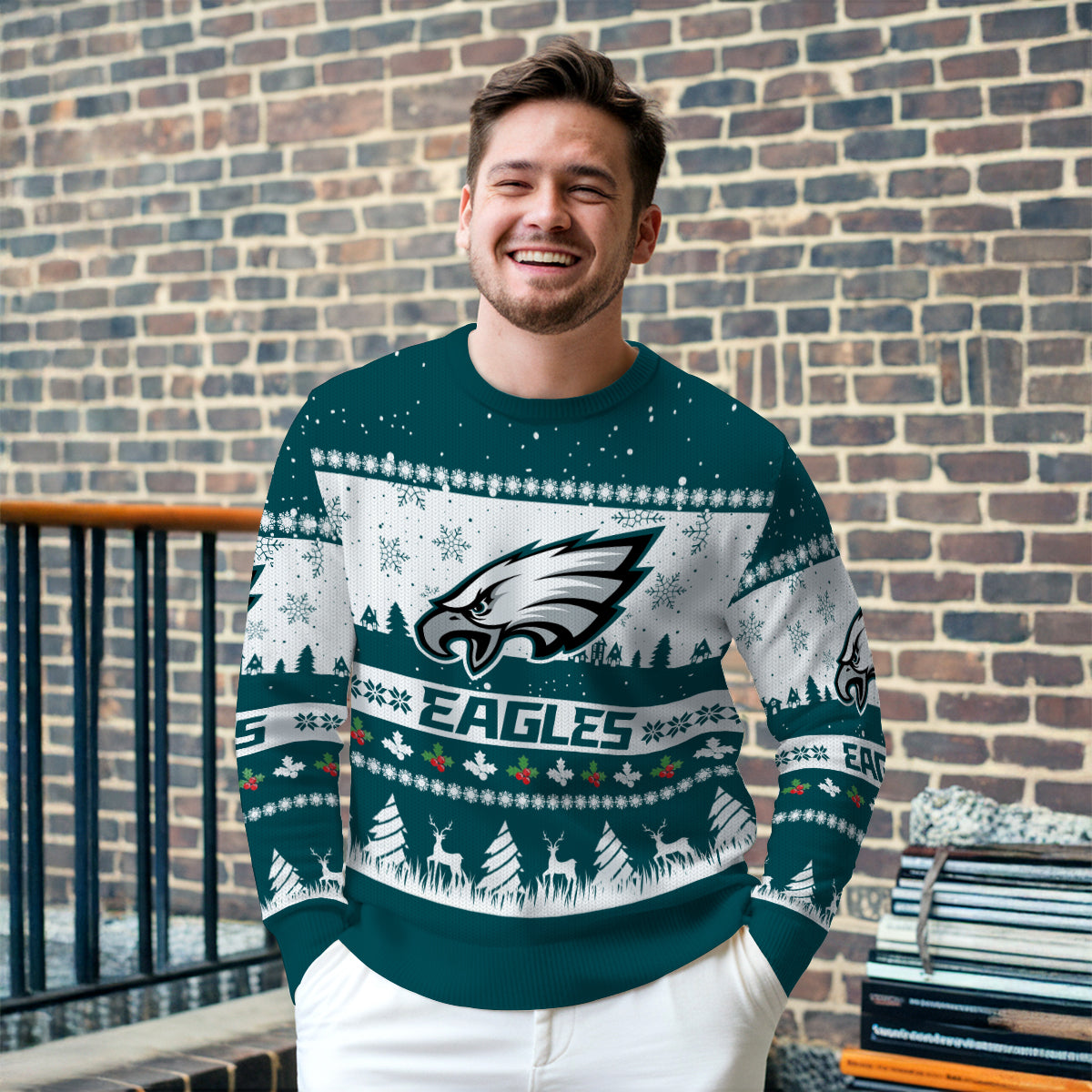 Philadelphia Eagles Premium Ugly Christmas Sweater Seasonal Edition AZDTUSW000140