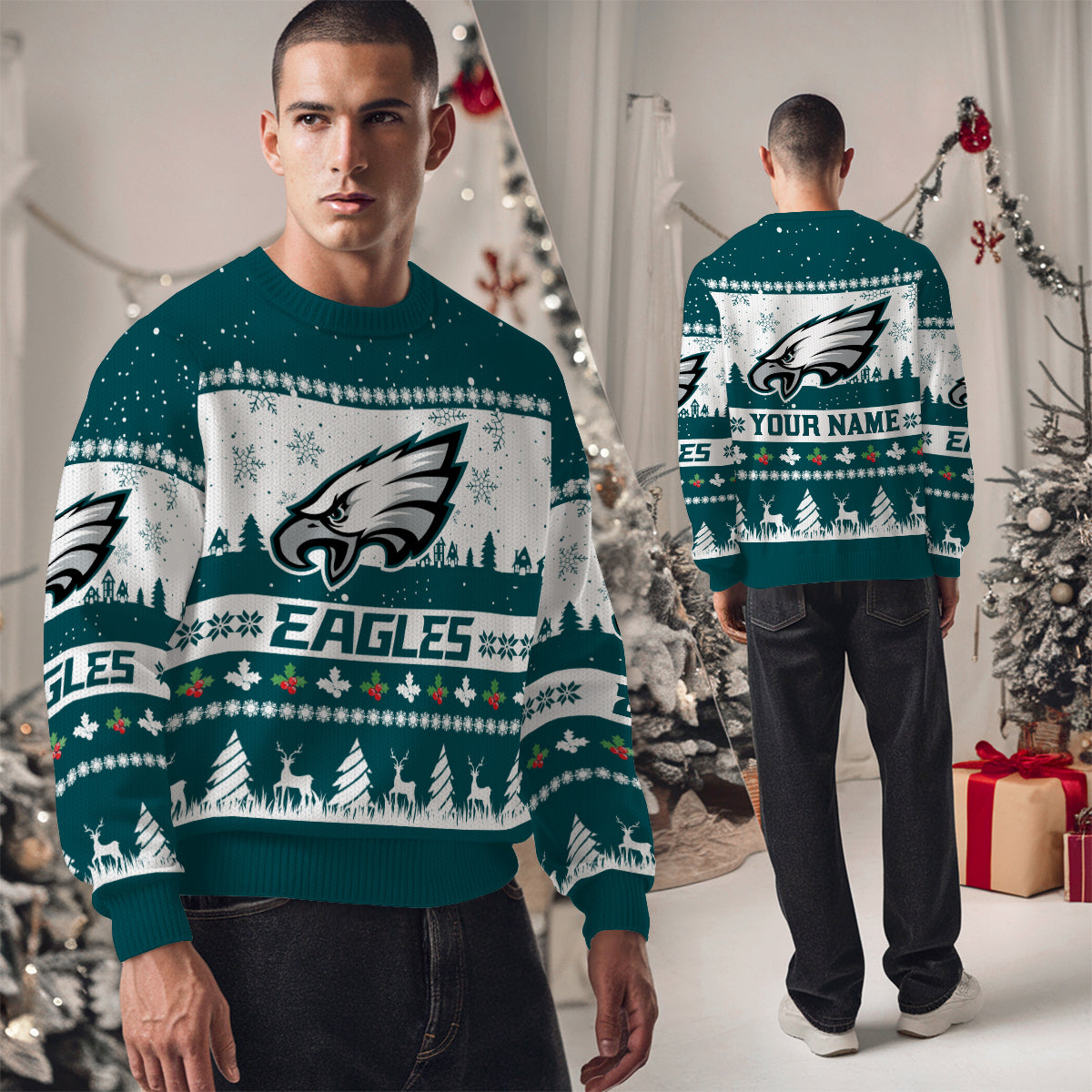 Philadelphia Eagles Premium Ugly Christmas Sweater Seasonal Edition AZDTUSW000140