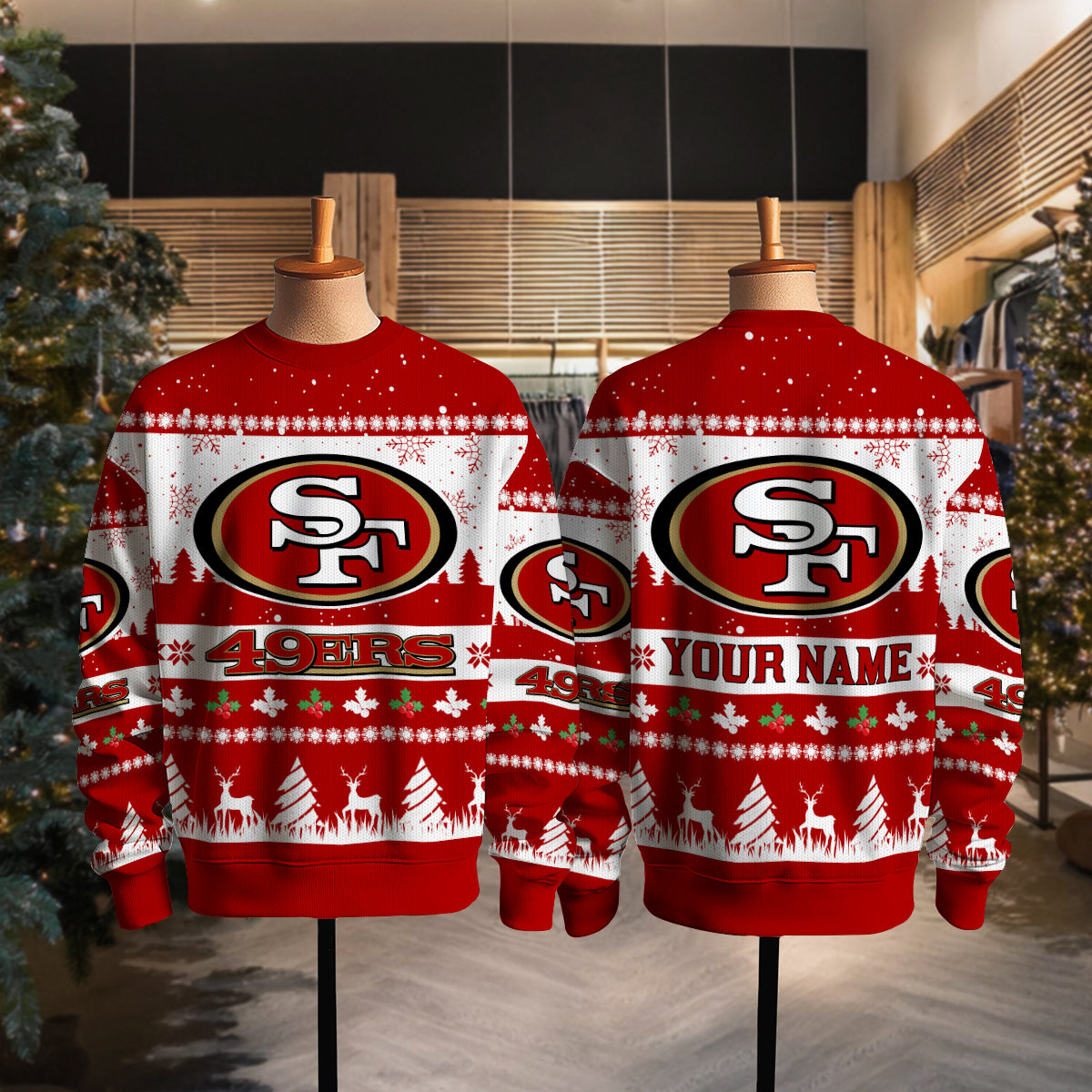 San Francisco 49ers Premium Ugly Christmas Sweater Seasonal Edition AZDTUSW000141