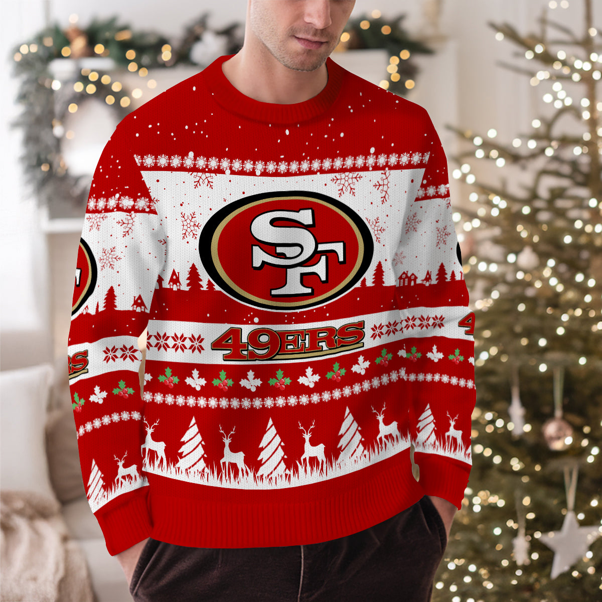 San Francisco 49ers Premium Ugly Christmas Sweater Seasonal Edition AZDTUSW000141