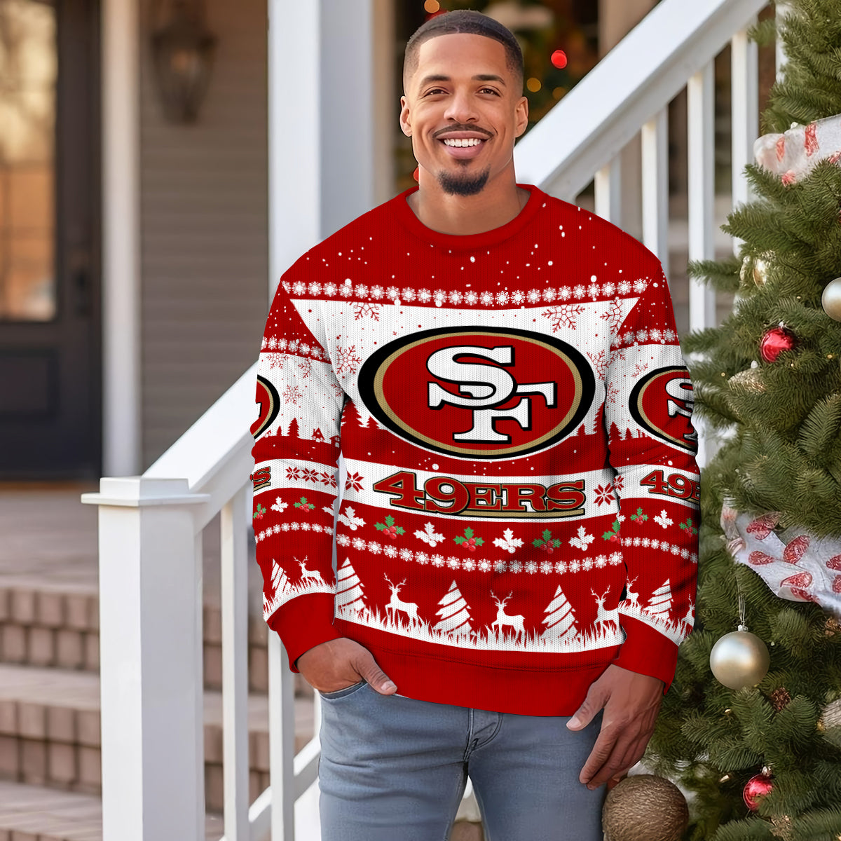 San Francisco 49ers Premium Ugly Christmas Sweater Seasonal Edition AZDTUSW000141