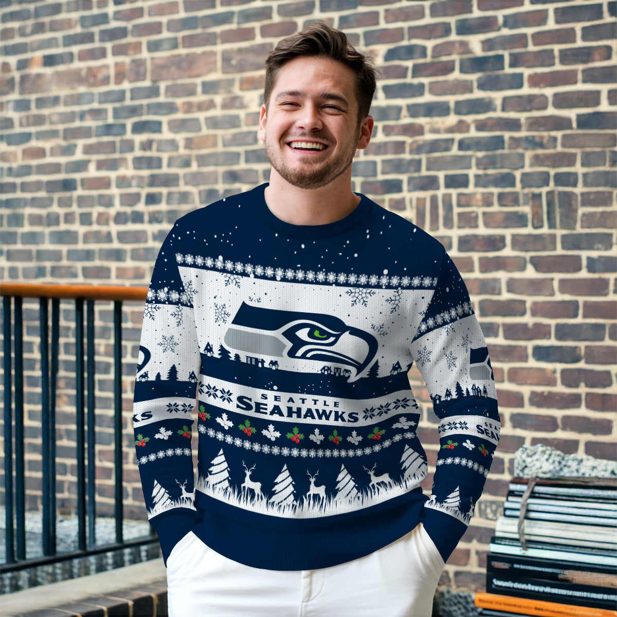 Seattle Seahawks Premium Ugly Christmas Sweater Seasonal Edition AZDTUSW000142