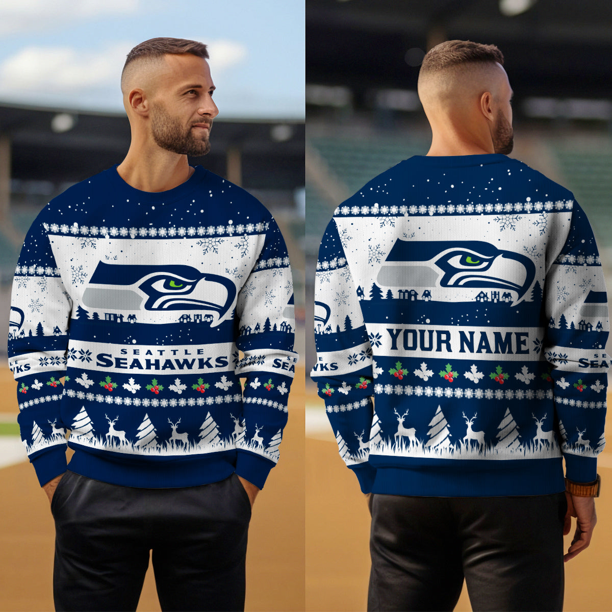 Seattle Seahawks Premium Ugly Christmas Sweater Seasonal Edition AZDTUSW000142