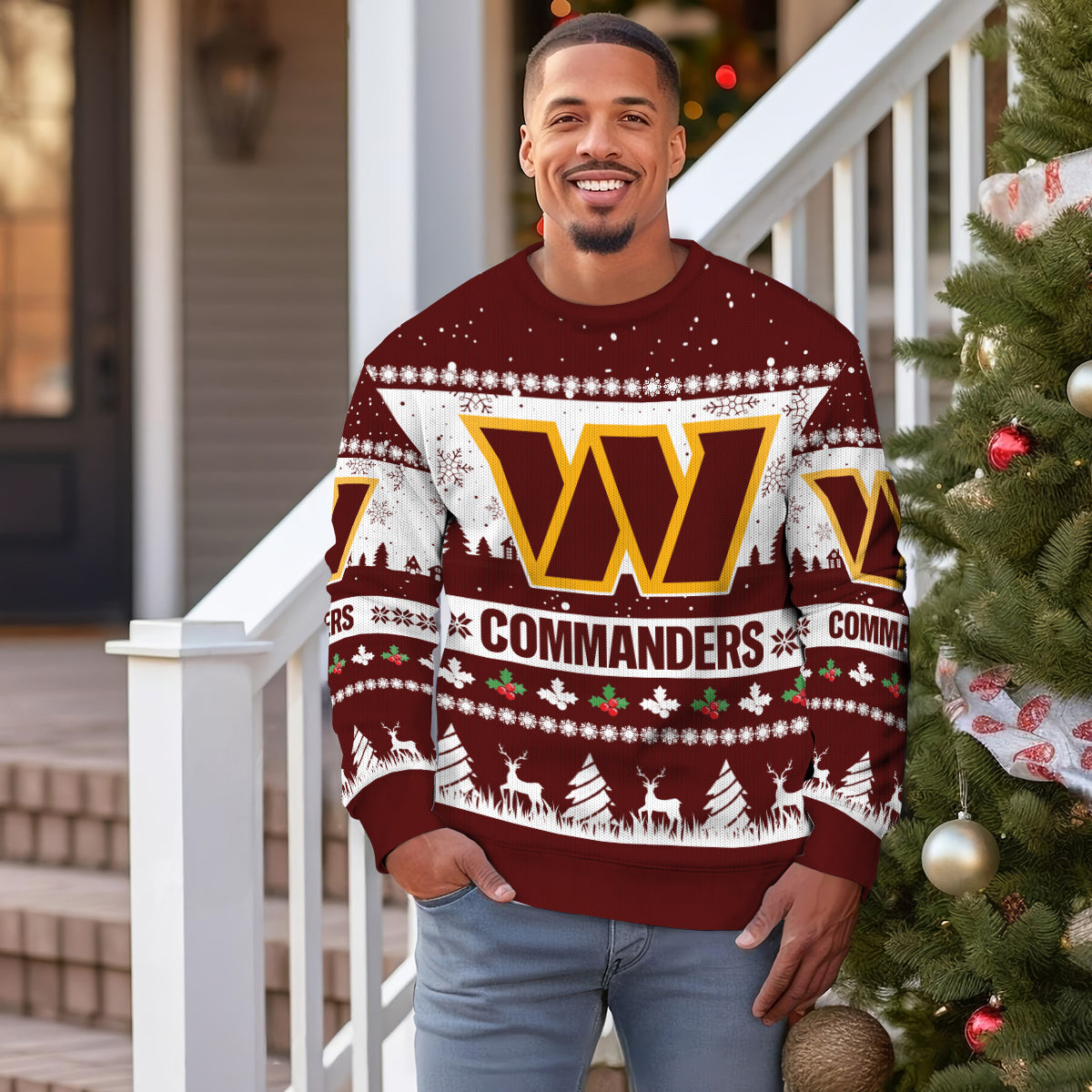 Washington Commanders Premium Ugly Christmas Sweater Seasonal Edition AZDTUSW000144
