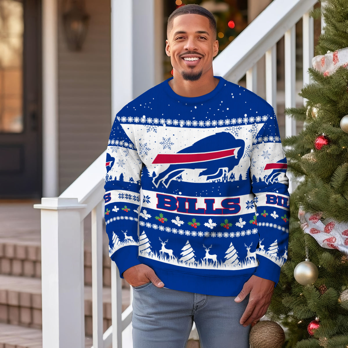 Buffalo Bills Premium Ugly Christmas Sweater Seasonal Edition AZDTUSW000146