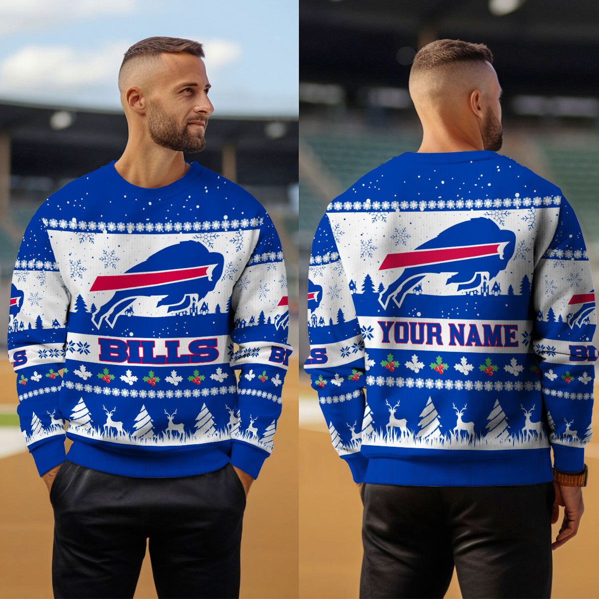 Buffalo Bills Premium Ugly Christmas Sweater Seasonal Edition AZDTUSW000146