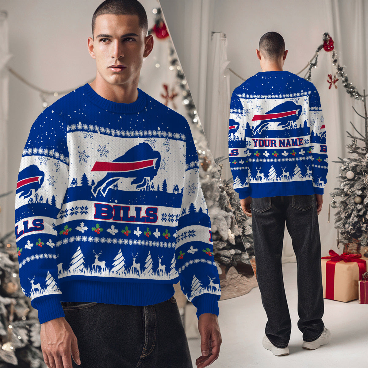 Buffalo Bills Premium Ugly Christmas Sweater Seasonal Edition AZDTUSW000146