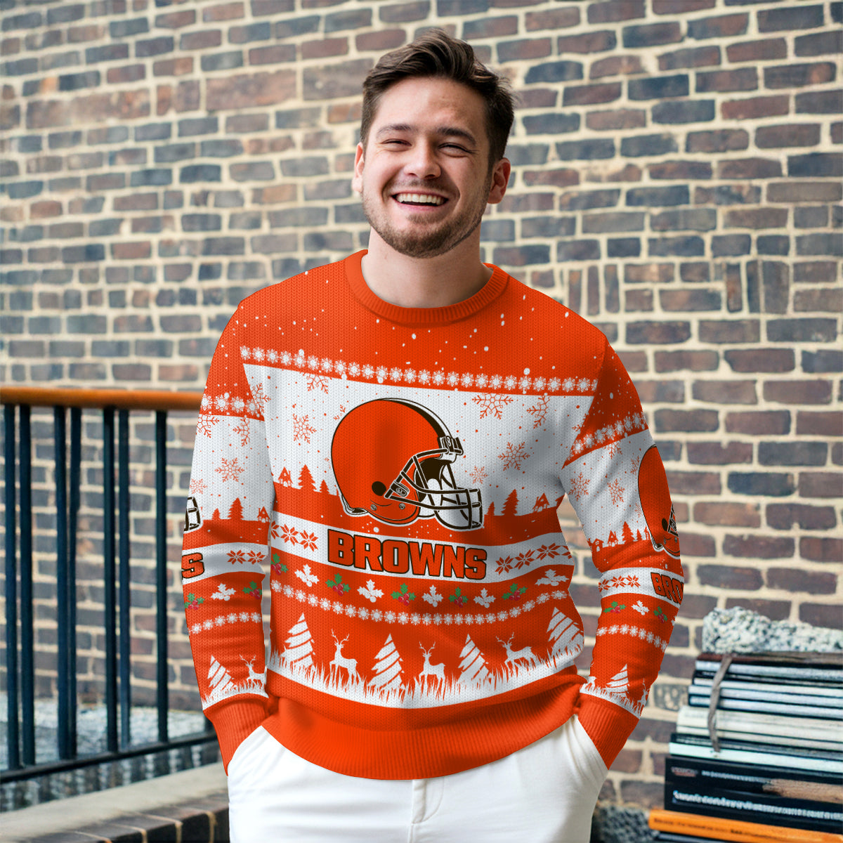 Cleveland Browns Premium Ugly Christmas Sweater Seasonal Edition AZDTUSW000148