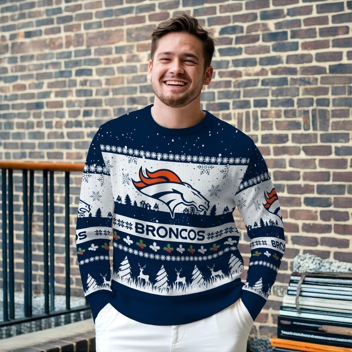 Denver Broncos Premium Ugly Christmas Sweater Seasonal Edition AZDTUSW000149