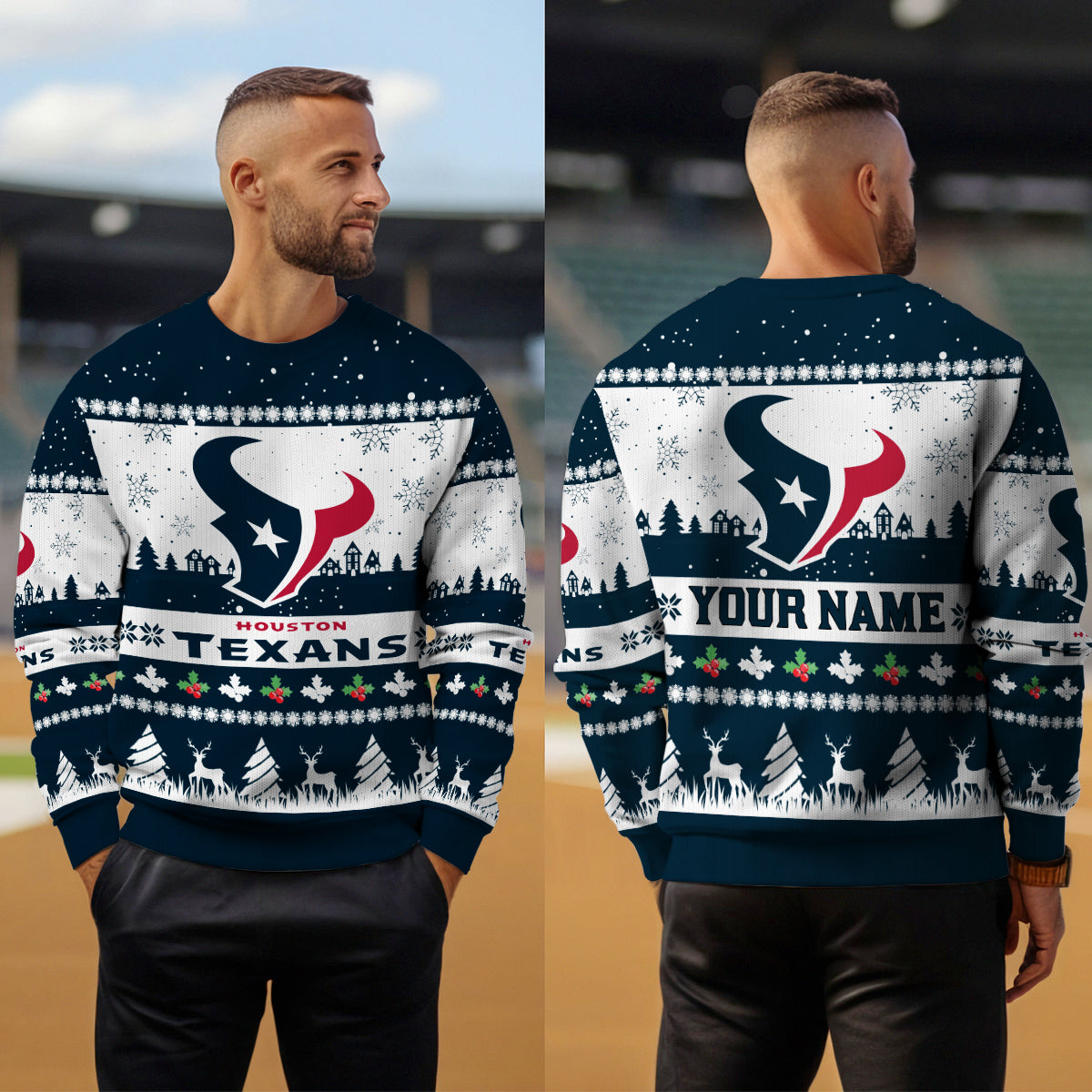 Houston Texans Premium Ugly Christmas Sweater Seasonal Edition AZDTUSW000150