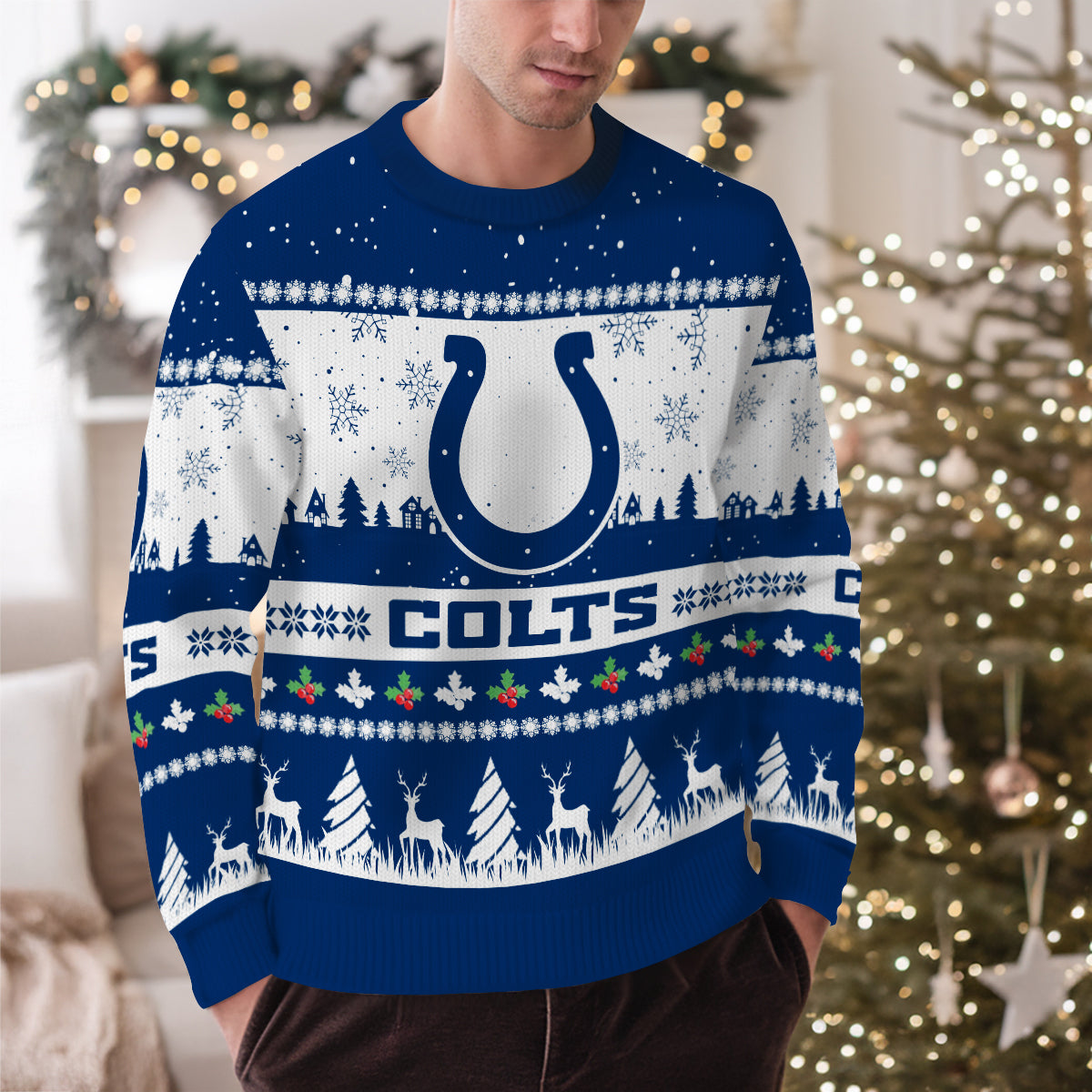 Indianapolis Colts Premium Ugly Christmas Sweater Seasonal Edition AZDTUSW000151