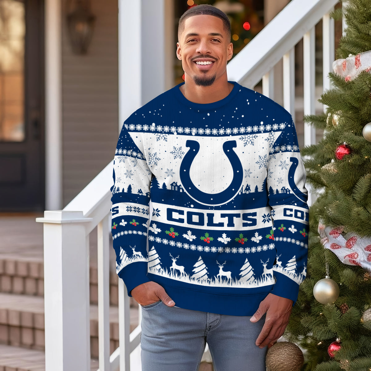 Indianapolis Colts Premium Ugly Christmas Sweater Seasonal Edition AZDTUSW000151