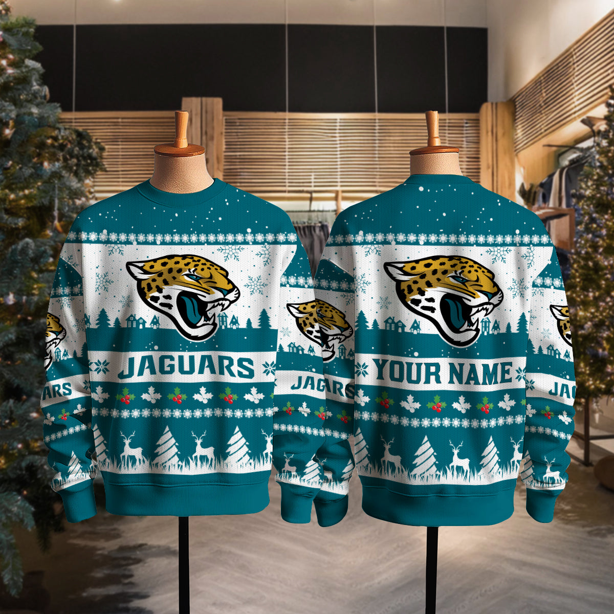 Jacksonville Jaguars Premium Ugly Christmas Sweater Seasonal Edition AZDTUSW000152