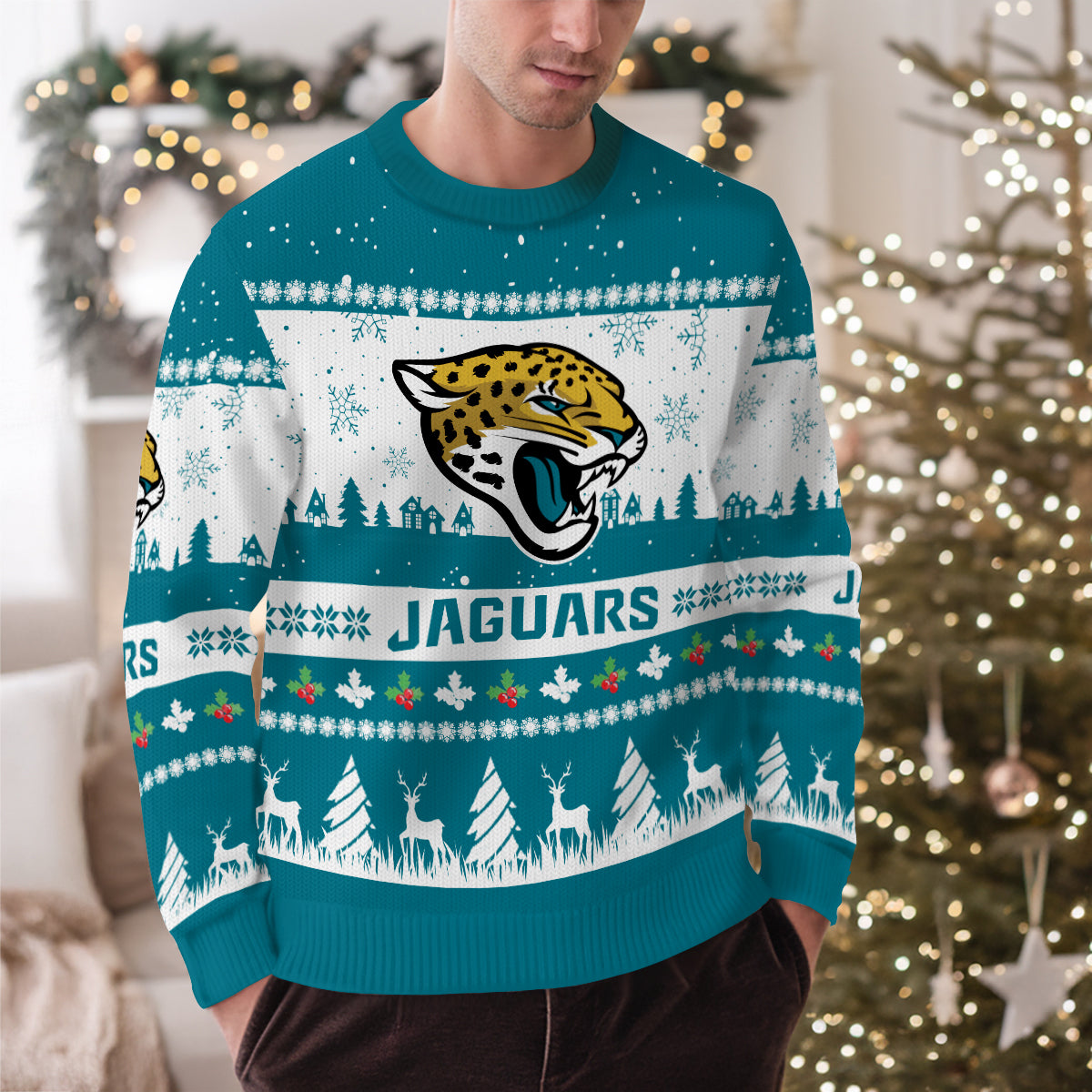 Jacksonville Jaguars Premium Ugly Christmas Sweater Seasonal Edition AZDTUSW000152