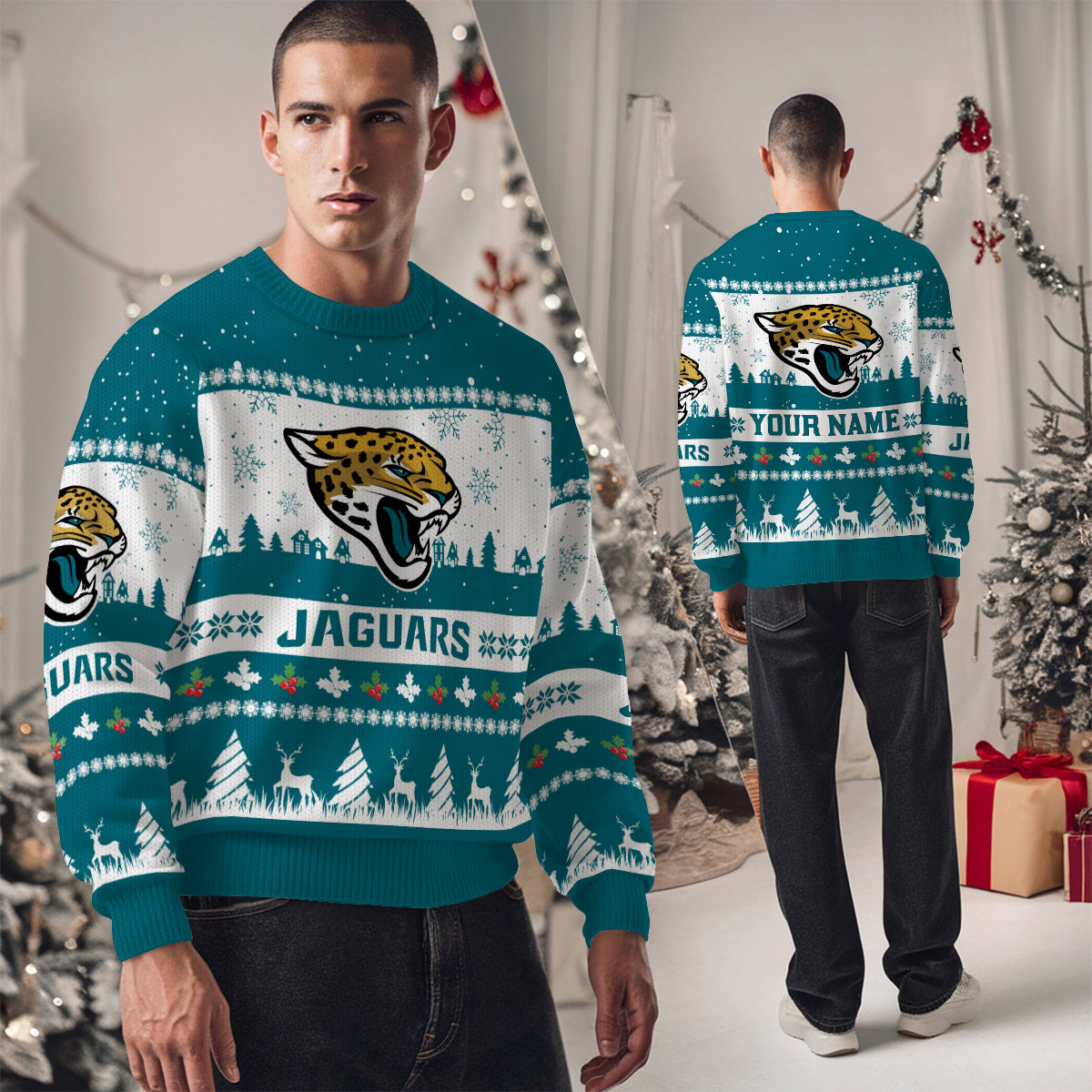 Jacksonville Jaguars Premium Ugly Christmas Sweater Seasonal Edition AZDTUSW000152