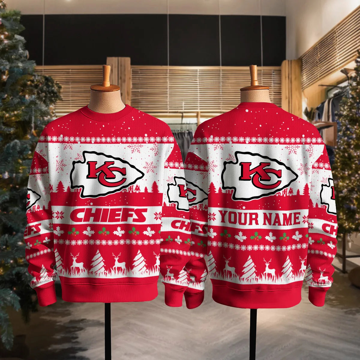 Kansas City Chiefs Premium Ugly Christmas Sweater Seasonal Edition AZDTUSW000153