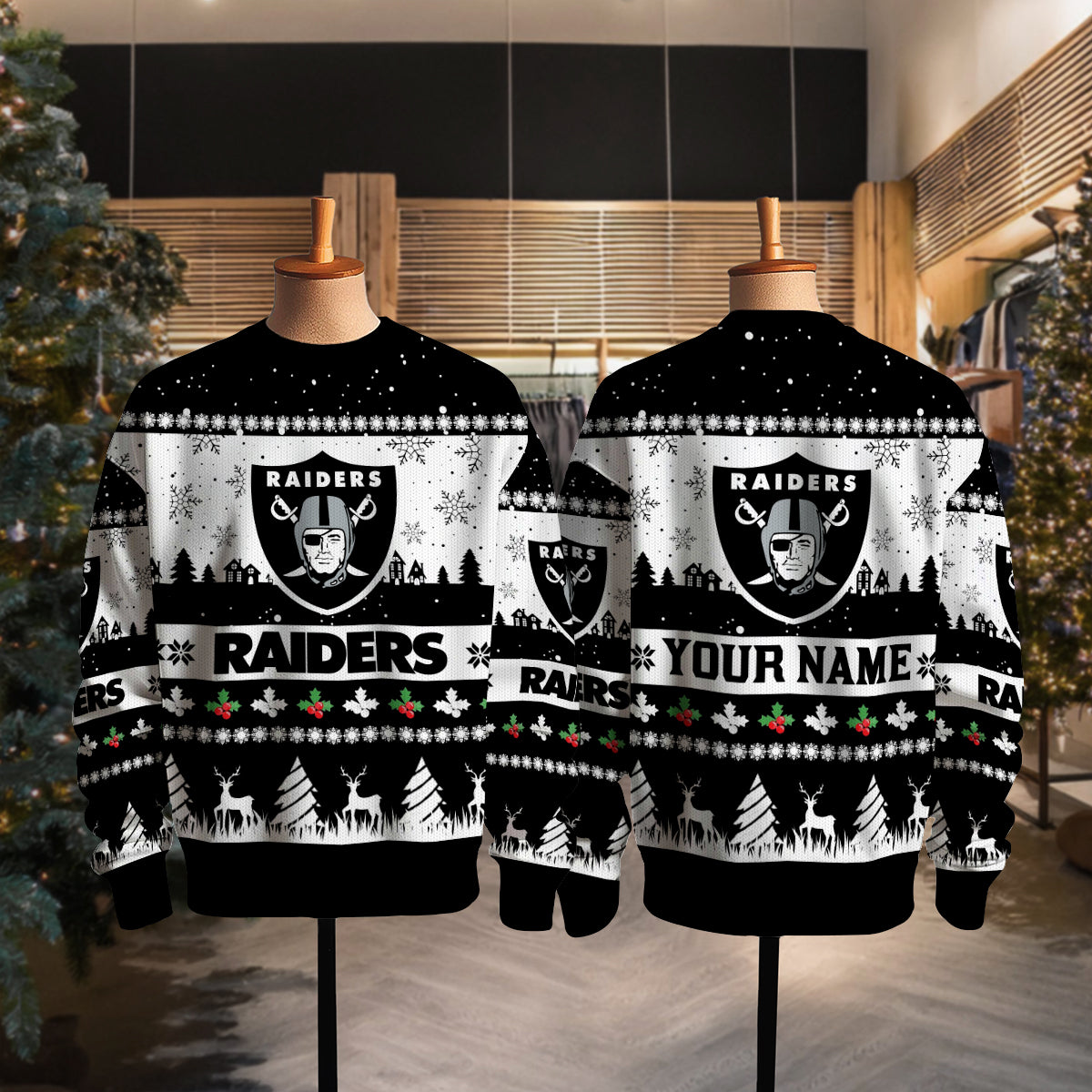 Las Vegas Raiders Premium Ugly Christmas Sweater Seasonal Edition AZDTUSW000154
