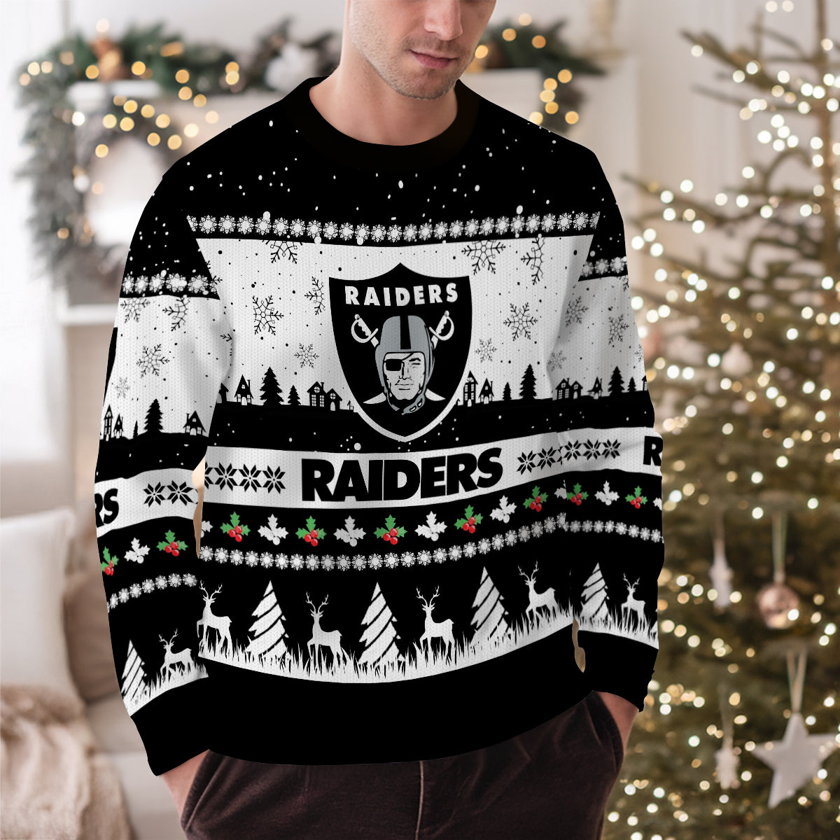 Las Vegas Raiders Premium Ugly Christmas Sweater Seasonal Edition AZDTUSW000154