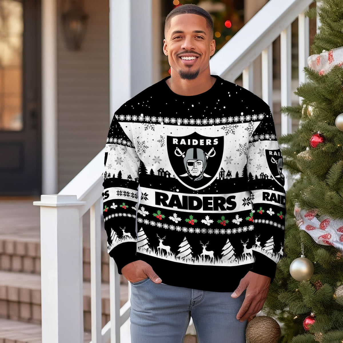 Las Vegas Raiders Premium Ugly Christmas Sweater Seasonal Edition AZDTUSW000154
