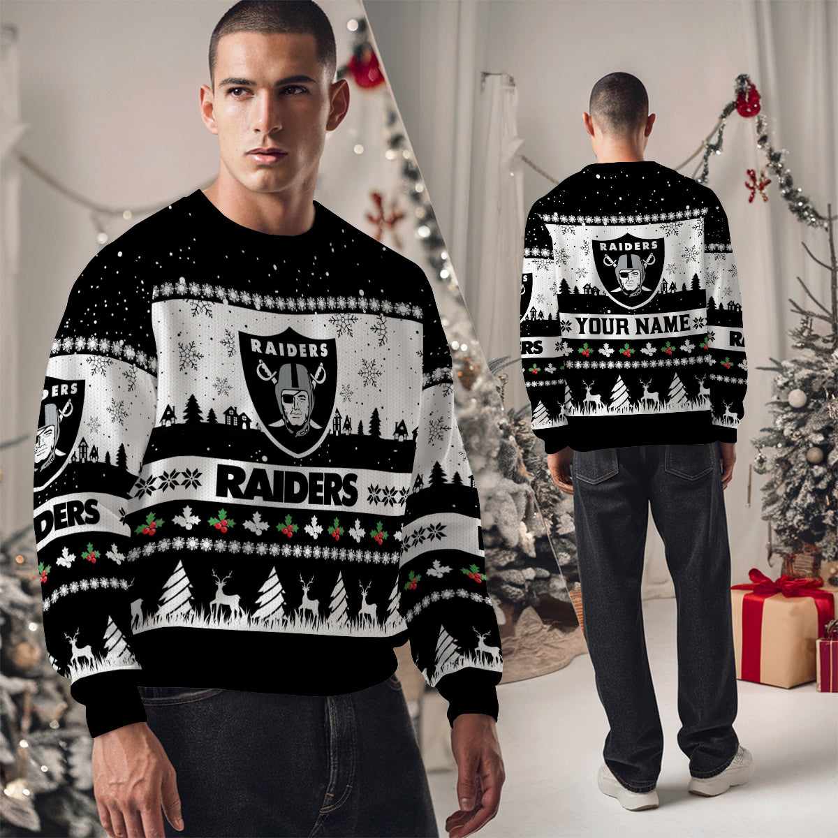 Las Vegas Raiders Premium Ugly Christmas Sweater Seasonal Edition AZDTUSW000154