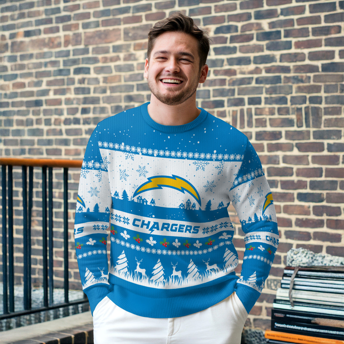 Los Angeles Chargers Premium Ugly Christmas Sweater Seasonal Edition AZDTUSW000155