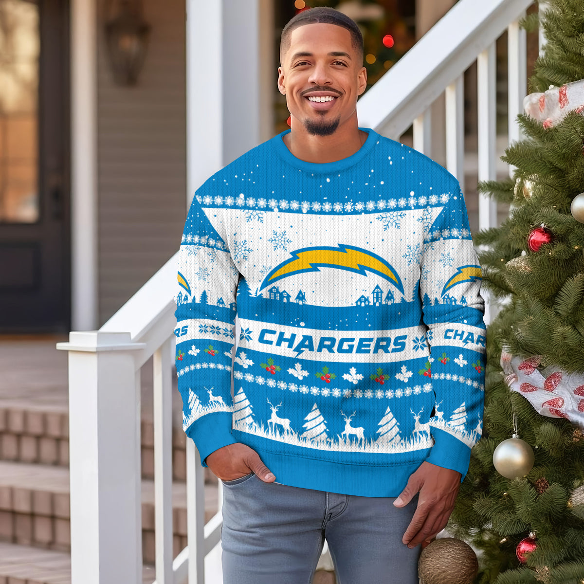 Los Angeles Chargers Premium Ugly Christmas Sweater Seasonal Edition AZDTUSW000155