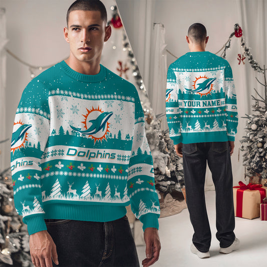 Miami Dolphins Premium Ugly Christmas Sweater Seasonal Edition AZDTUSW000156