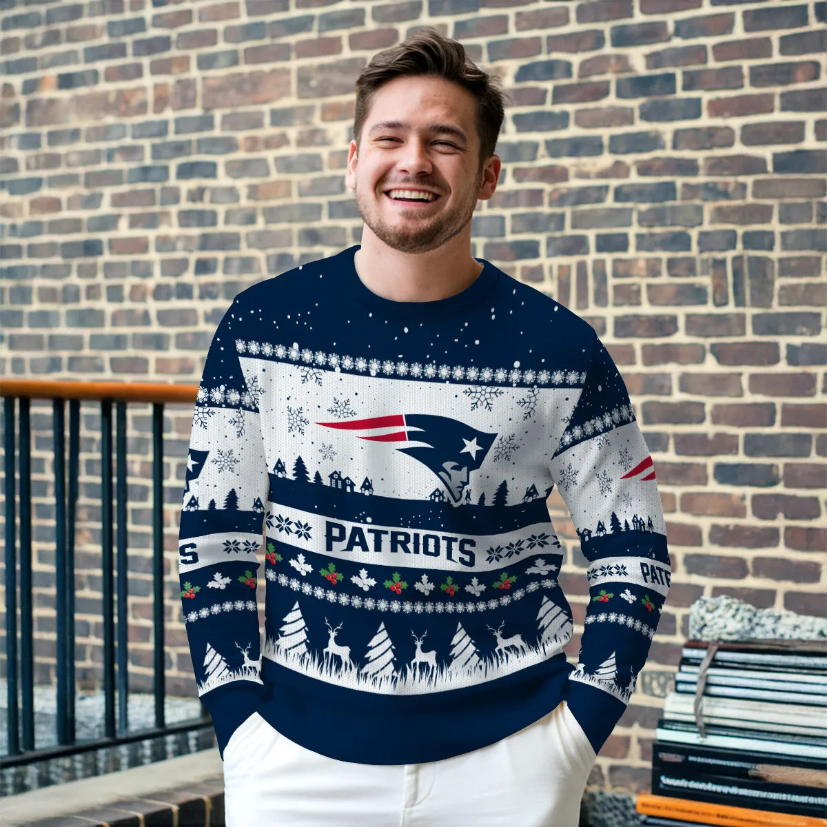 New England Patriots Premium Ugly Christmas Sweater Seasonal Edition AZDTUSW000157
