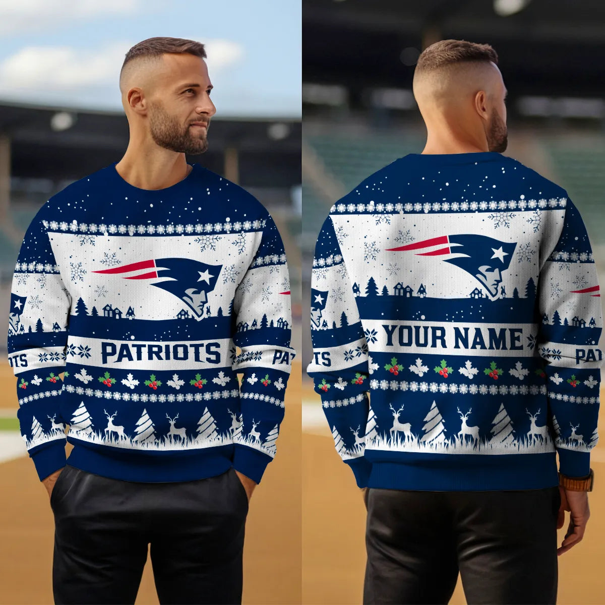 New England Patriots Premium Ugly Christmas Sweater Seasonal Edition AZDTUSW000157