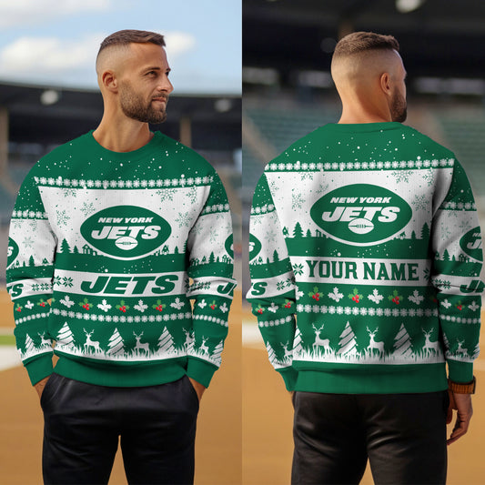 New York Jets Premium Ugly Christmas Sweater Seasonal Edition AZDTUSW000158