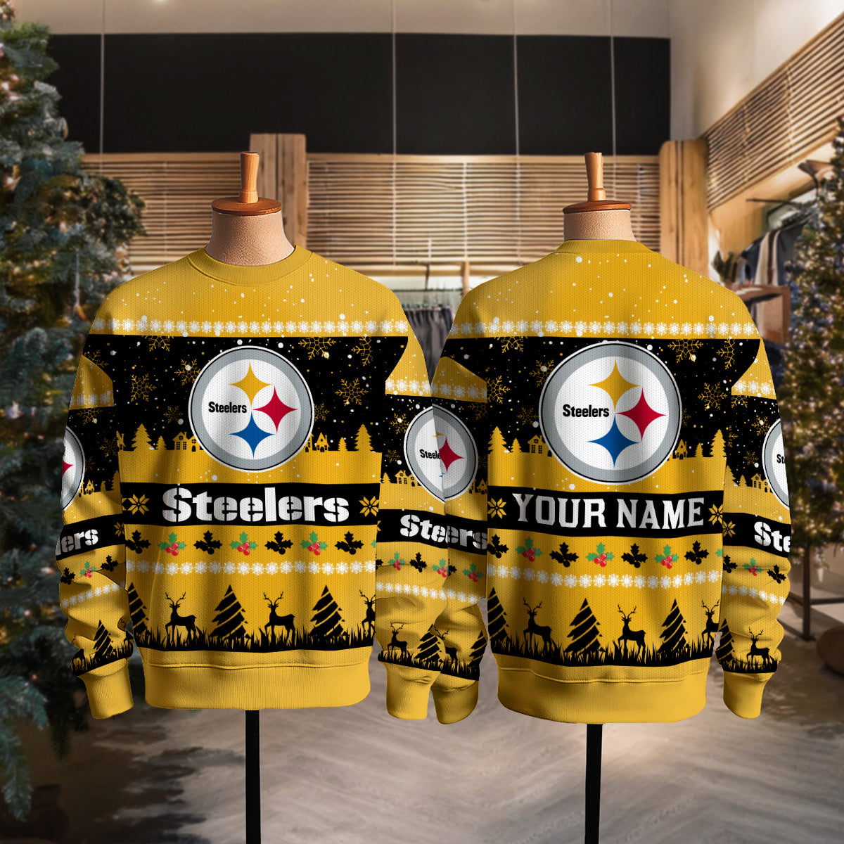 Pittsburgh Steelers Premium Ugly Christmas Sweater Seasonal Edition AZDTUSW000159