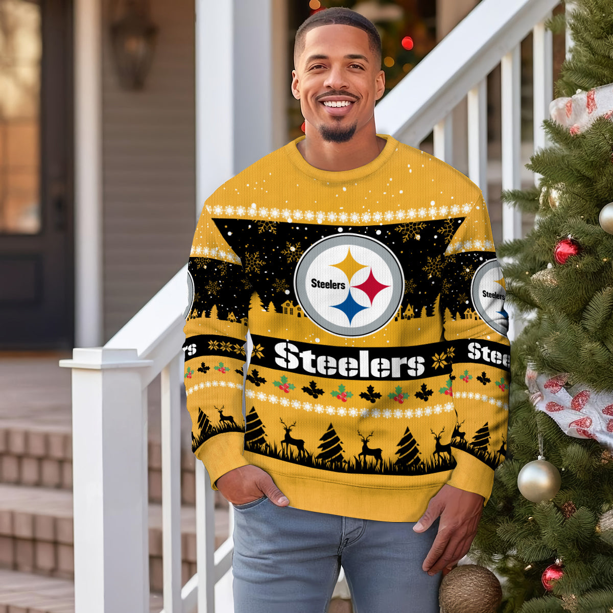 Pittsburgh Steelers Premium Ugly Christmas Sweater Seasonal Edition AZDTUSW000159