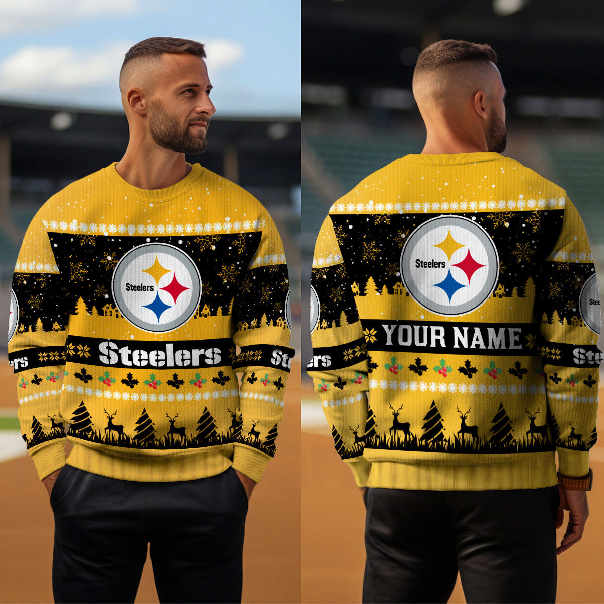 Pittsburgh Steelers Premium Ugly Christmas Sweater Seasonal Edition AZDTUSW000159