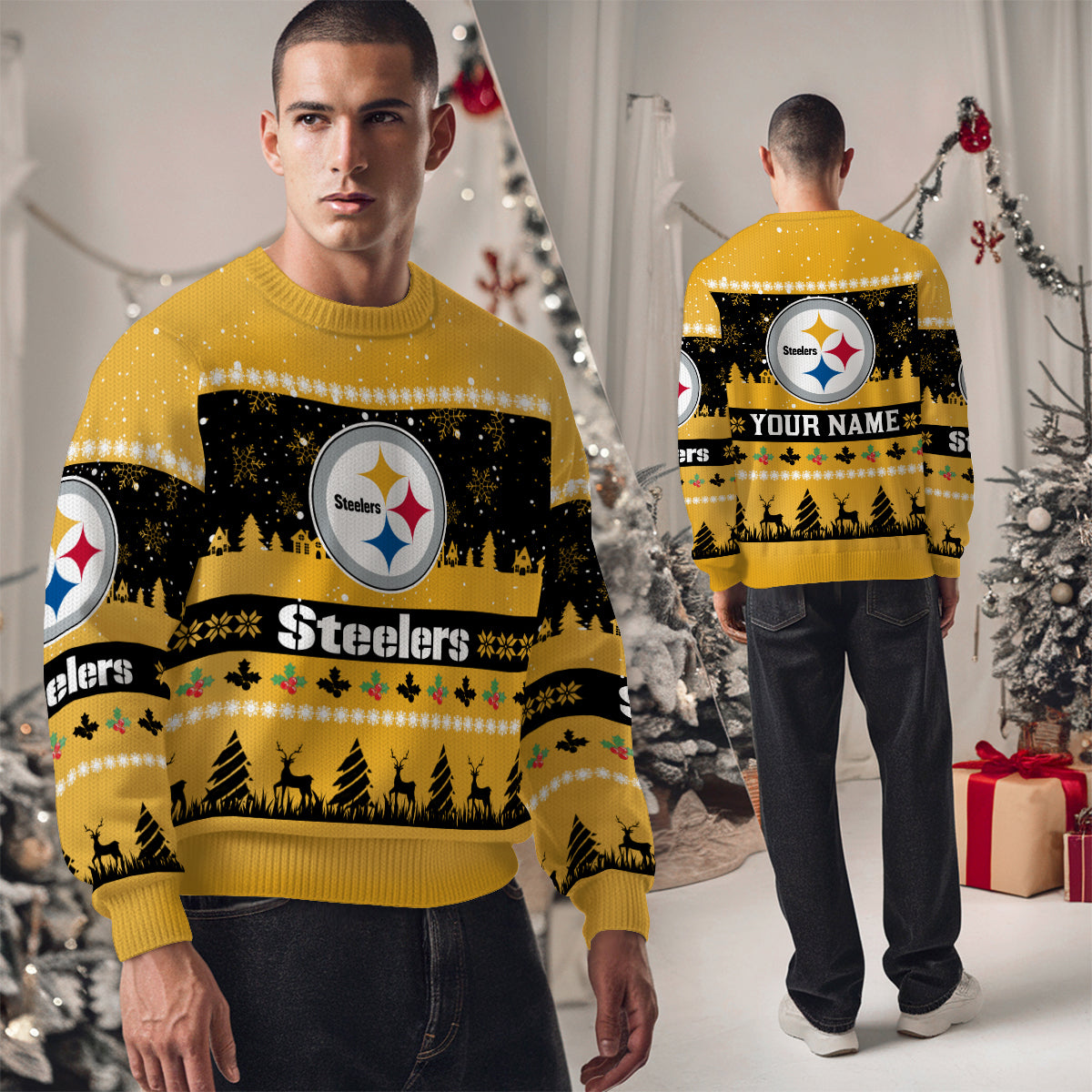 Pittsburgh Steelers Premium Ugly Christmas Sweater Seasonal Edition AZDTUSW000159